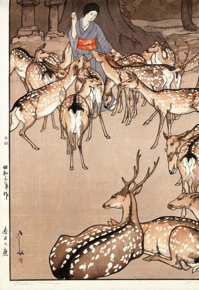 Deer in Kasuga (Dai-Oban Format)