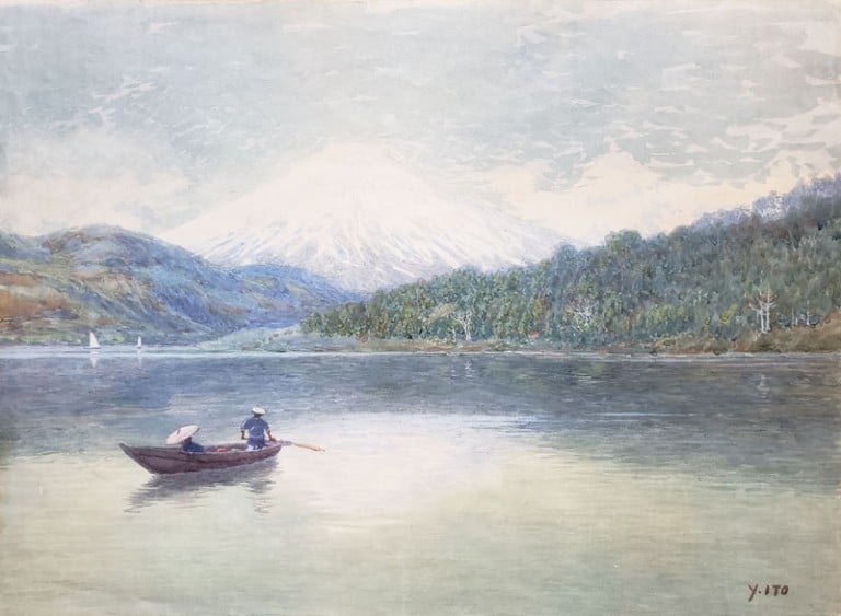 Mt. Fuji at Ashinoko Lake - Original Painting